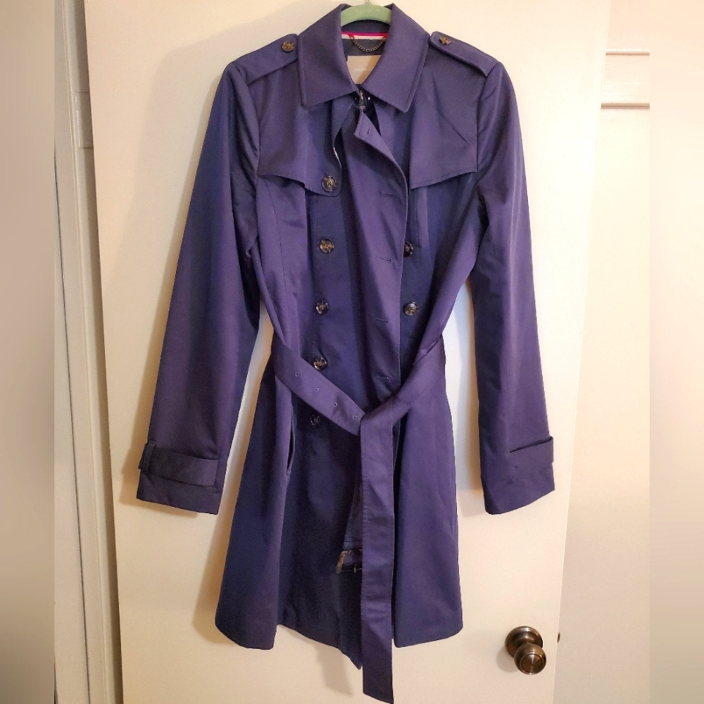Banana Republic Navy Trench Coat Medium TALL